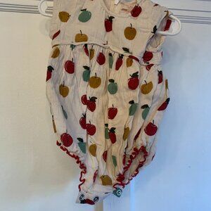 Pink Chicken Apple Bubble Romper, 6/12M